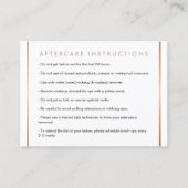 Glam Lashesスクリプト文字バラ金ゴールドアフターケアカード 名刺 (正面)