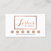 Glam Lashesスクリプト文字バラ金ゴールドフレームロイヤリティ ロイヤリティカード (正面)