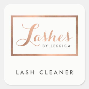 Glam Lashesスクリプト文字バラ金ゴールドラッシュクリーナー スクエアシール