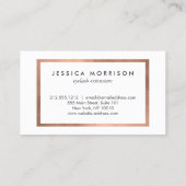 Glam Lashesスクリプト文字バラ金ゴールド枠 名刺 (裏面)