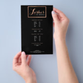 Glam Lashesスクリプト文字バラ金ゴールド/黒 チラシ (ハンドル)