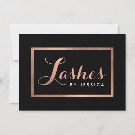 Glam LashesスクリプトRoseGold/Black Gift Certificate (正面)