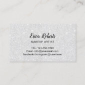 Glam Lashesホットピンクリップメイクアップアーティストシルバー 名刺 (裏面)