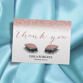 Glam Lashesメイクアップアーティストバラ金ゴールドありがとう ポストカード