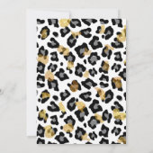 Glam Leopard 40th Birthday Invitation Gold Black 招待状 (裏面)