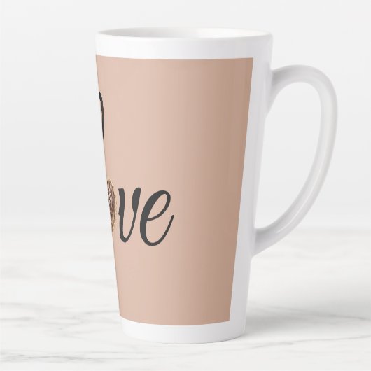 Glam Leopard Heart Love Design カフェラテマグ (右)