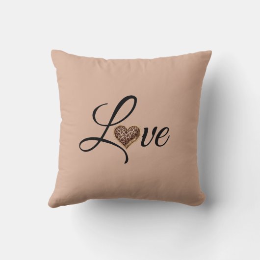 Glam Leopard Heart Love Design クッション (裏面)