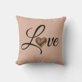 Glam Leopard Heart Love Design クッション (正面)