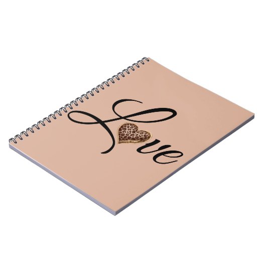 Glam Leopard Heart Love Design ノートブック (左側)