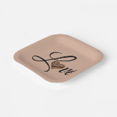 Glam Leopard Heart Love Design ペーパープレート (傾斜あり)