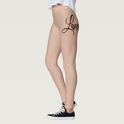 Glam Leopard Heart Love Design レギンス (左)