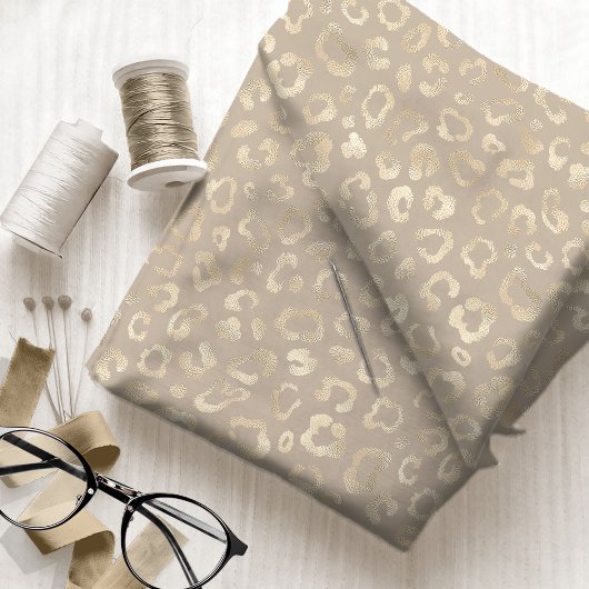 Glam Leopard Spot Pattern Safari金ゴールドID1154 ファブリック