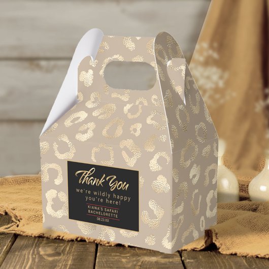 Glam Leopard Spot Pattern Safari金ゴールドID1154 フェイバーボックス