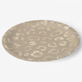 Glam Leopard Spot Pattern Safari金ゴールドID1154 ペーパープレート (アングル)
