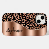 Glam Leopard Spotsバラ金ゴールドブラックメタリック名 Case-Mate iPhoneケース (裏面 (横))