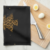 Glam Leopard Tree Holiday キッチンタオル (四つ折り)