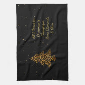 Glam Leopard Tree Holiday キッチンタオル (縦)