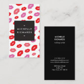 Glam Lipプリントのメイクアップアーティスト 名刺 (正面/裏面)