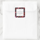 Glam Lipプリントメイクアップアーティスト美しいピンク/赤/黒 スクエアシール (バッグ)