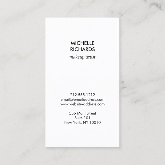 Glam Lipプリントメイクアップアーティスト美しいピンク/赤/黒 名刺 (裏面)