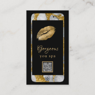 *~* Glam Luxe携帯電話金ゴールドQRロゴ写真 名刺