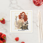 Glam Luxe Party Glamour Diva in Gold Personalize スタンダードカクテルナプキン (インサイチュ)
