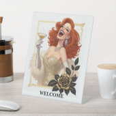 Glam Luxe Party Glamour Diva in Gold Personalize 台座サイン (インサイチュ)