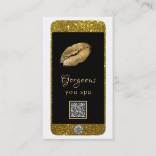 Glam Luxe QRロゴ写真付き携帯電話ダイヤモンド 名刺