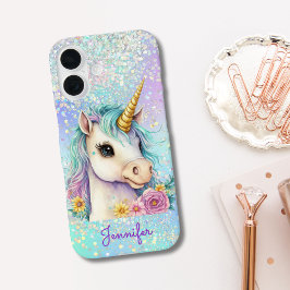 Glam Magical Unicornのキラキラ輝き iPhone 16ケース
