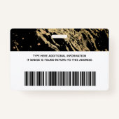 Glam Marble Black & 企業の金ゴールド バッジ (裏面)