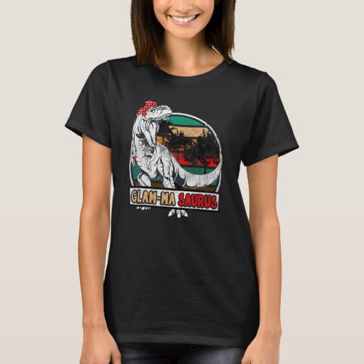 Glam Masaurusレックス恐竜Glam Ma Saurus Family M Tシャツ (正面)