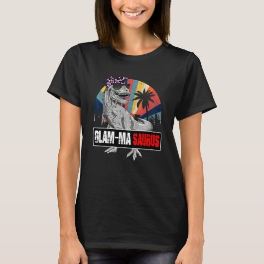 Glam Masaurusレックス恐竜Glam Ma Saurus Family M Tシャツ (正面)