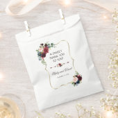 Glam Merlot Navy Blueフローラ結婚ズTHANK YOU フェイバーバッグ (クリップ留めされた状態)