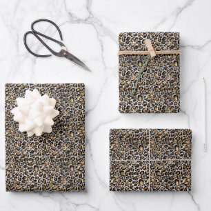 Glam Metallic Leopard Print ラッピングペーパーシート