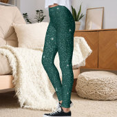 Glam Modern Green Glitter Sparkle Sport Women Gift レギンス