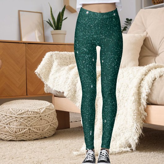 Glam Modern Green Glitter Sparkle Sport Women Gift レギンス