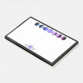Glam Moon Phases Monogram Name Large Rectangular ポストイット (アングル)