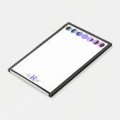 Glam Moon Phases Monogram Name Medium Rectangular ポストイット (アングル)