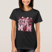 Glam Mother's Day Gift Girl Mom Retro Leopard Pink Tシャツ (正面)