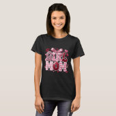 Glam Mother's Day Gift Girl Mom Retro Leopard Pink Tシャツ (正面フル)