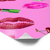 Glam Motif Pink and Green Quote Poster  ポスター (コーナー)