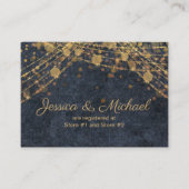 Glam Navy 素朴 Blue金ゴールドの結婚レジストリ エンクロージャーカード (正面)