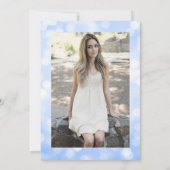 Glam Navy LightsフォトサプライズSweet 16 招待状 (裏面)