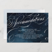 Glam navy silverヴィンテージ書道宿泊施設 エンクロージャーカード (正面/裏面)