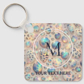 Glam Opal Leopard Print Girly Keychain キーホルダー (正面)