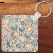 Glam Opal Leopard Print Girly Keychain キーホルダー (裏面)