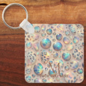 Glam Opal Leopard Print Girly Keychain キーホルダー (正面)