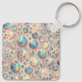 Glam Opal Leopard Print Girly Keychain キーホルダー (裏面)