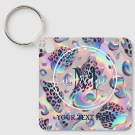 Glam Opal Leopard Print Girly Keychain キーホルダー