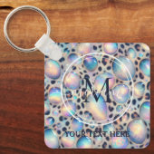 Glam Opal Leopard Print Girly Keychain キーホルダー (正面)